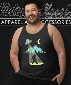 Bigfoot Shirt Bigfoot Ufo Abduction Moon Mountain Alien Tank Top Racerback