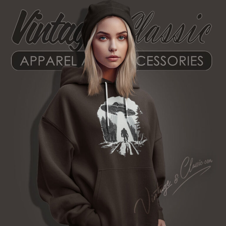 Bigfoot Shirt Sasquatch Getting Abducted Hoodie Bigfoot Shirt Sasquatch Getting Abducted Hoodie