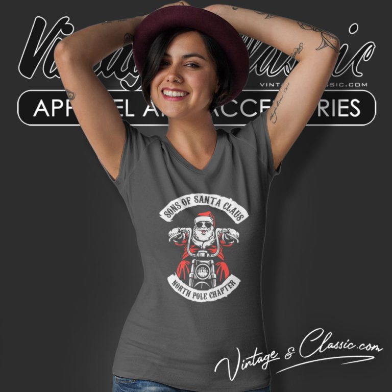 Biker Motorcycle Shirt Song Of Santa Claus V Neck TShirt Biker Motorcycle Shirt Song Of Santa Claus V Neck TShirt