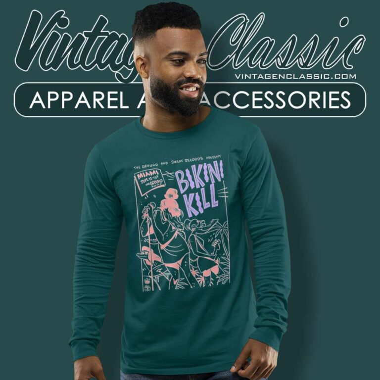 Bikini Kill The Ground And Sweat Records Present Long Sleeve Tee Bikini Kill The Ground And Sweat Records Present Long Sleeve Tee