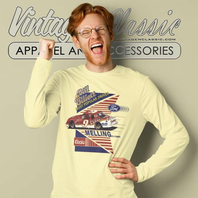Bill Elliot Nascar Coors Ford Long Sleeve Tee Bill Elliot Nascar Coors Ford Long Sleeve Tee