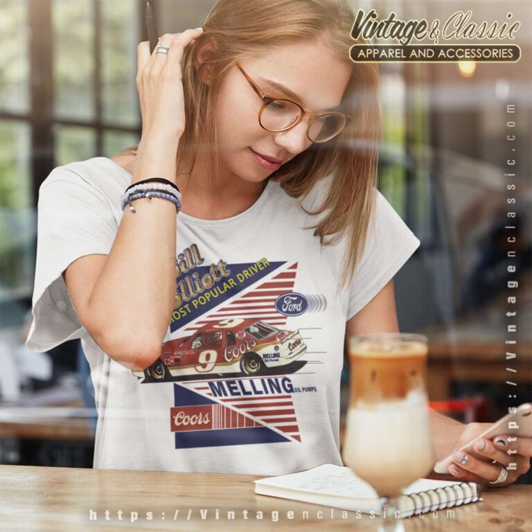 Bill Elliot Nascar Coors Ford Women TShirt Bill Elliot Nascar Coors Ford Women TShirt