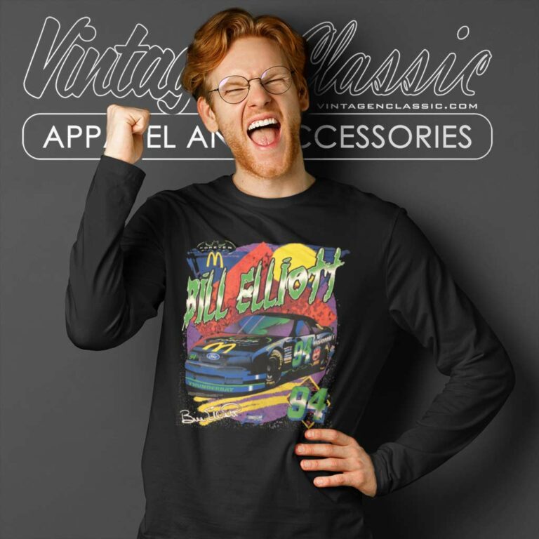 Bill Elliott Batman Forever Thunderbat Vintage Nascar Long Sleeve Tee Bill Elliott Batman Forever Thunderbat Vintage Nascar Long Sleeve Tee