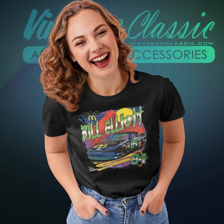 Bill Elliott Batman Forever Thunderbat Vintage Nascar Women TShirt Bill Elliott Batman Forever Thunderbat Vintage Nascar Women TShirt