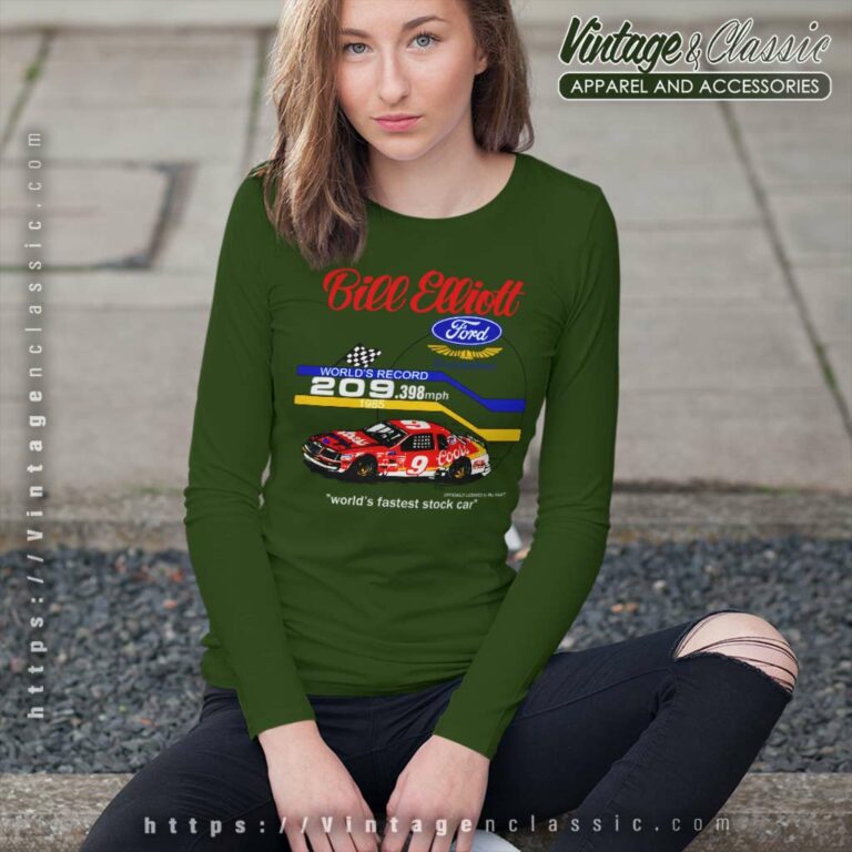 Bill Elliott Coors Ford Fastest Nascar Long Sleeve Tee Bill Elliott Coors Ford Fastest Nascar Long Sleeve Tee