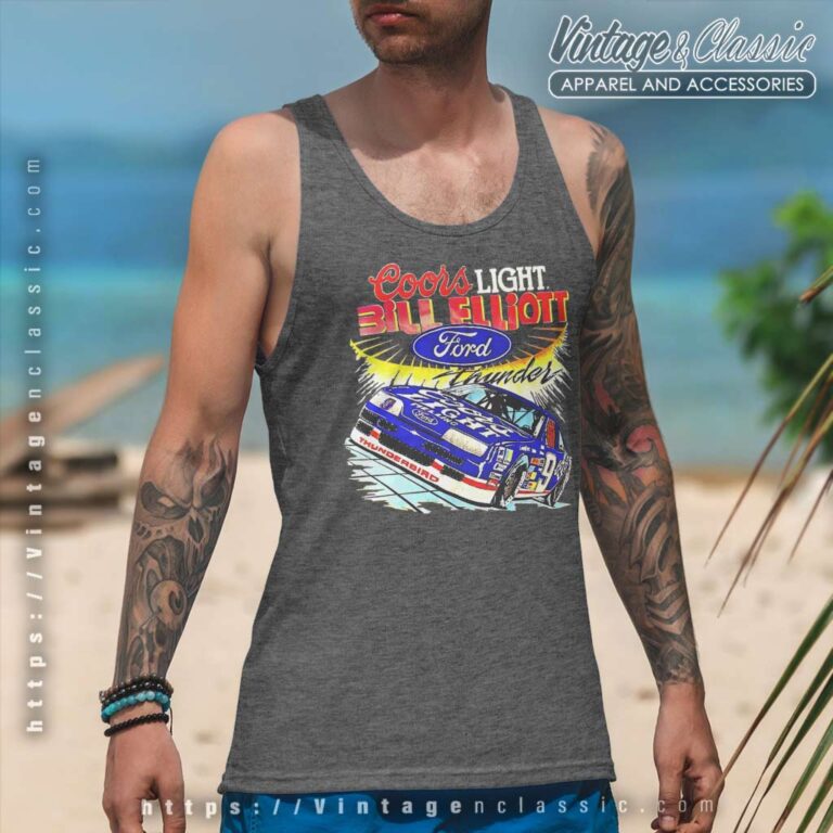 Bill Elliott Coors Light Ford Vintage Nascar Tank Top Racerback Bill Elliott Coors Light Ford Vintage Nascar Tank Top Racerback