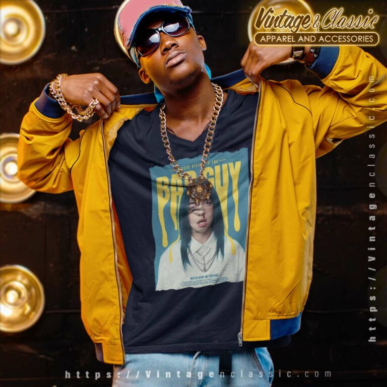 Billie Eilish Bad Guy Black Top Big Tshirt V Neck TShirt Billie Eilish Bad Guy Black Top Big Tshirt V Neck TShirt