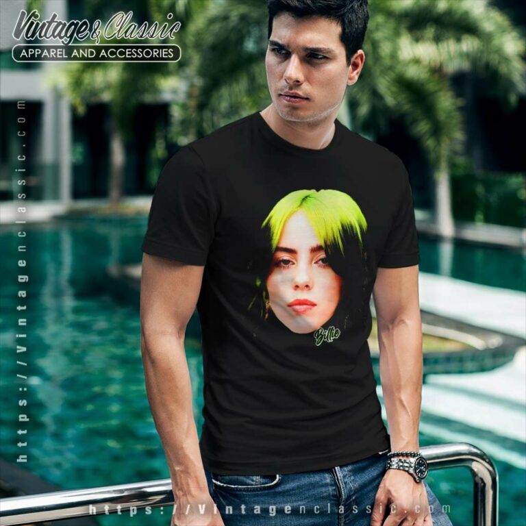 Billie Eilish Black Top Big Tshirt Face Geen T Shirt Billie Eilish Black Top Big Tshirt Face Geen T Shirt