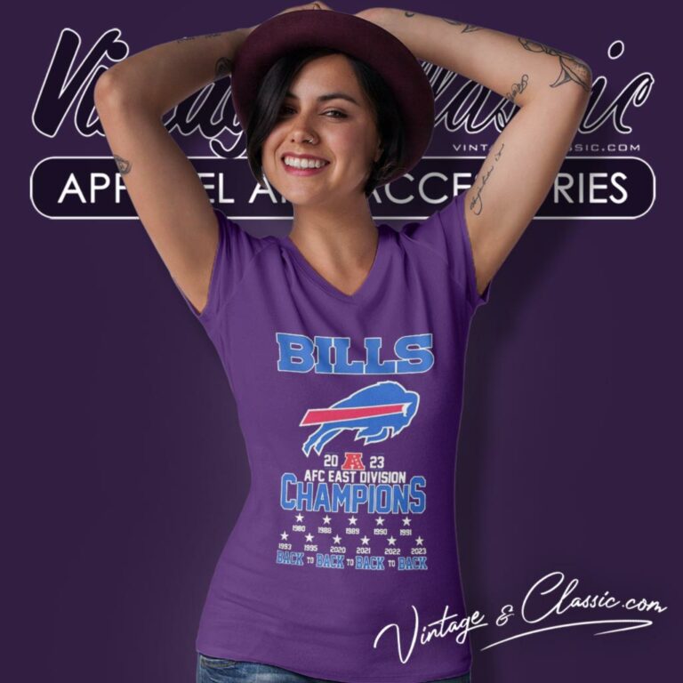 Bills 2023 Afc East Division Champions Back To Back To Back To Back V Neck TShirt Bills 2023 Afc East Division Champions Back To Back To Back To Back V Neck TShirt