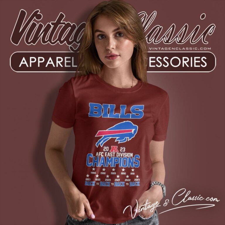 Bills 2023 Afc East Division Champions Back To Back To Back To Back Women T Shirt Bills 2023 Afc East Division Champions Back To Back To Back To Back Women T Shirt