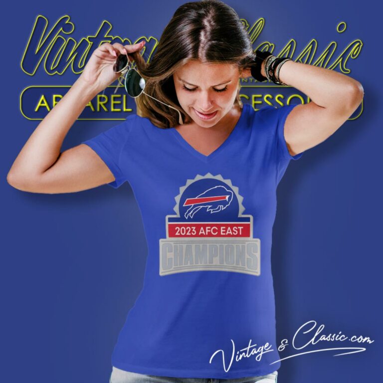 Bills 2023 Afc East Division Champions Hatpin Logo V Neck TShirt Bills 2023 Afc East Division Champions Hatpin Logo V Neck TShirt