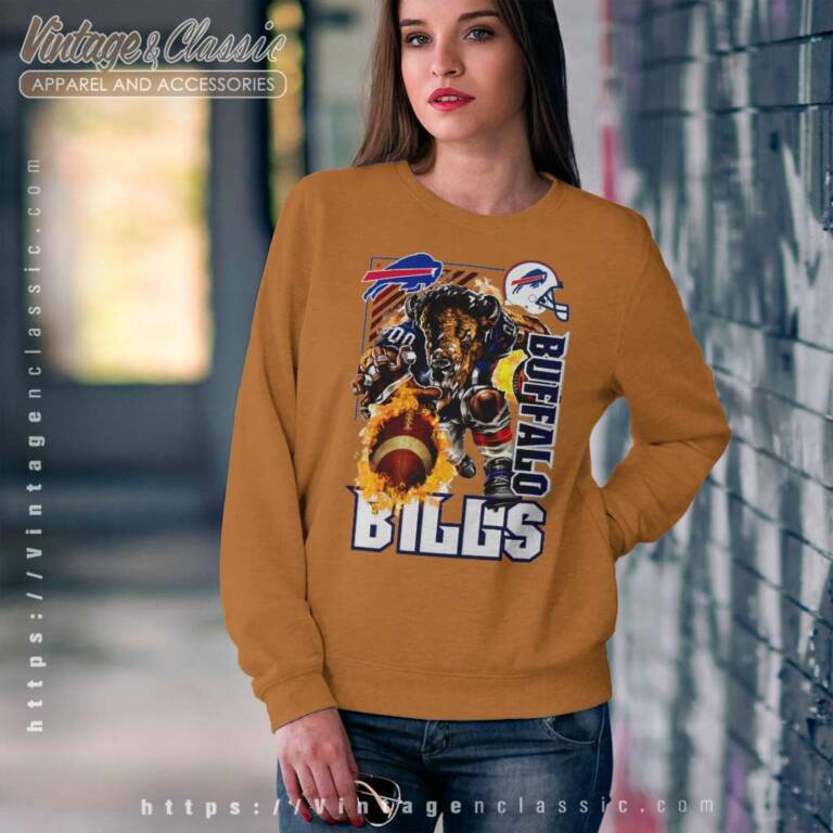 Bills Rush Flaming Football Sweatshirt Bills Rush Flaming Football Sweatshirt