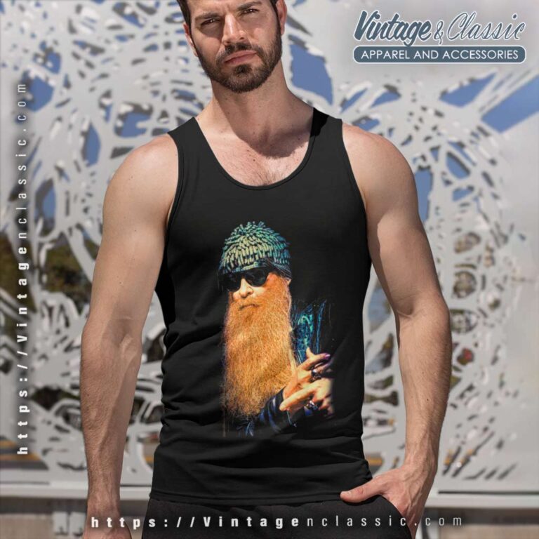 Billy Gibbons From Zz Top Portrait Tank Top Racerback Billy Gibbons From Zz Top Portrait Tank Top Racerback