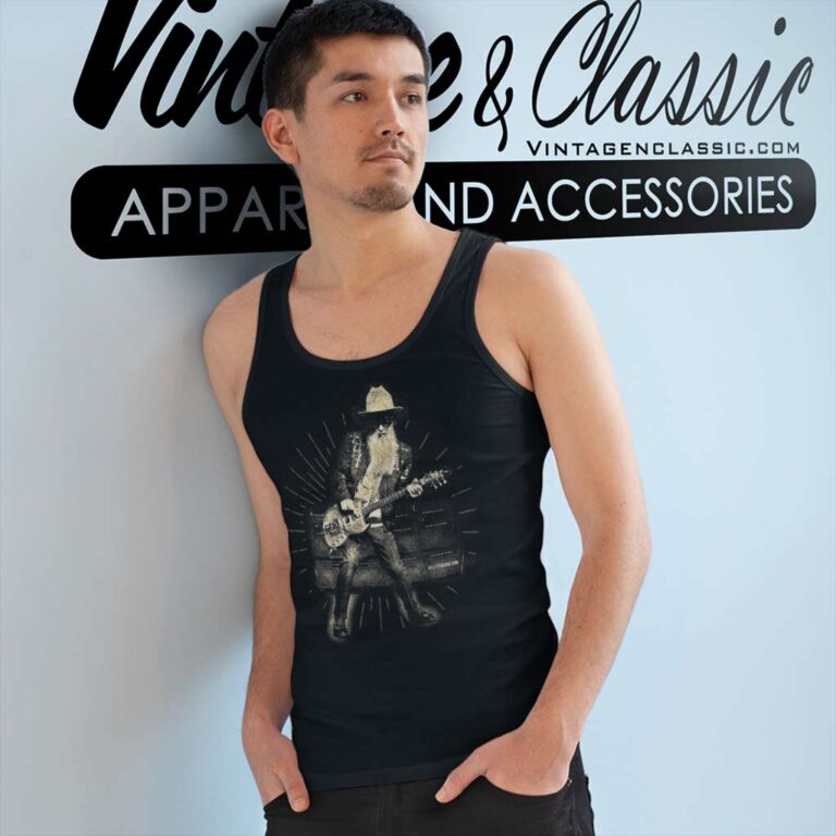 Billy Gibbons Of Zz Top Live Iii Tank Top Racerback Billy Gibbons Of Zz Top Live Iii Tank Top Racerback