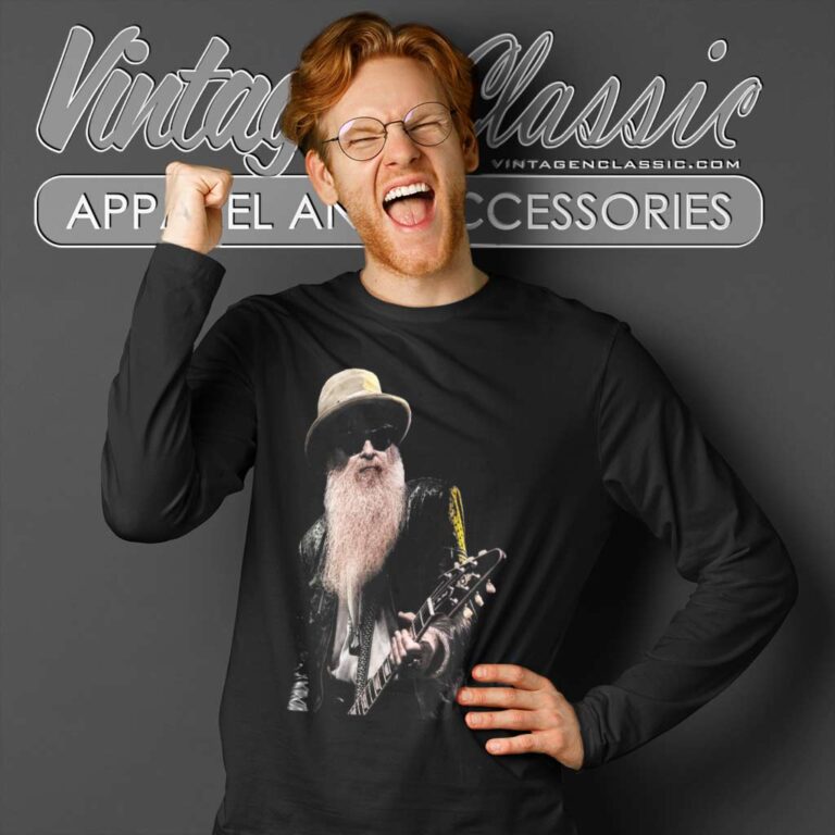 Billy Gibbons Of Zz Top Live Vi Long Sleeve Tee Billy Gibbons Of Zz Top Live Vi Long Sleeve Tee