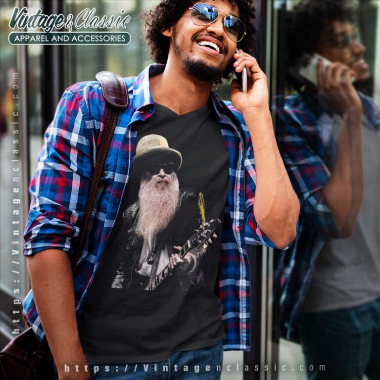 Billy Gibbons Of Zz Top Live Vi V Neck TShirt Billy Gibbons Of Zz Top Live Vi V Neck TShirt