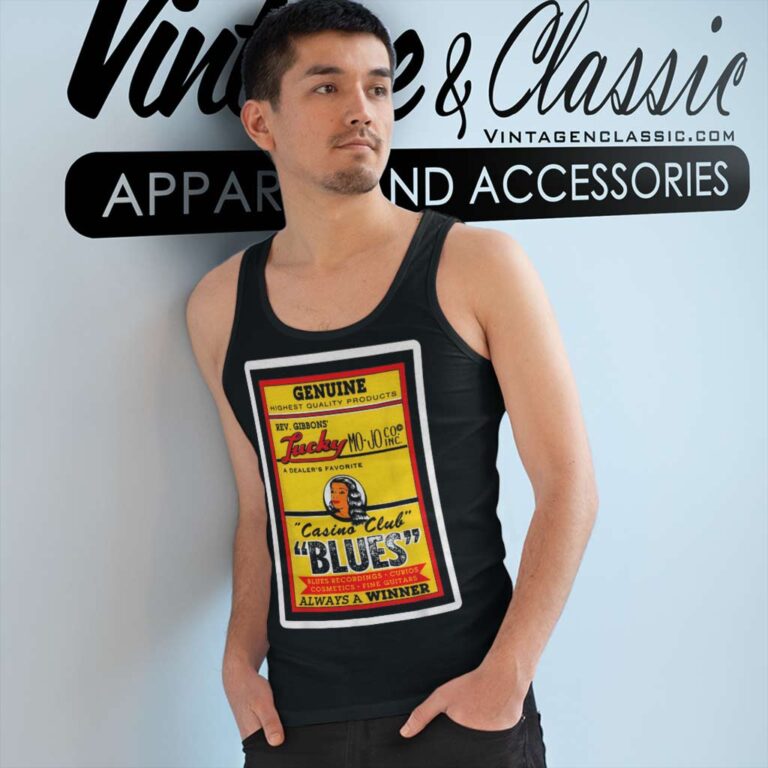 Billy Gibbons Of Zz Top Lucky Mo jo Tank Top Racerback Billy Gibbons Of Zz Top Lucky Mo jo Tank Top Racerback