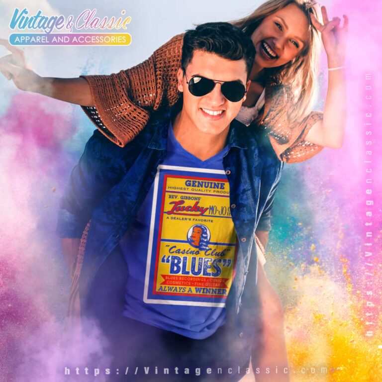 Billy Gibbons Of Zz Top Lucky Mo jo V Neck TShirt Billy Gibbons Of Zz Top Lucky Mo jo V Neck TShirt