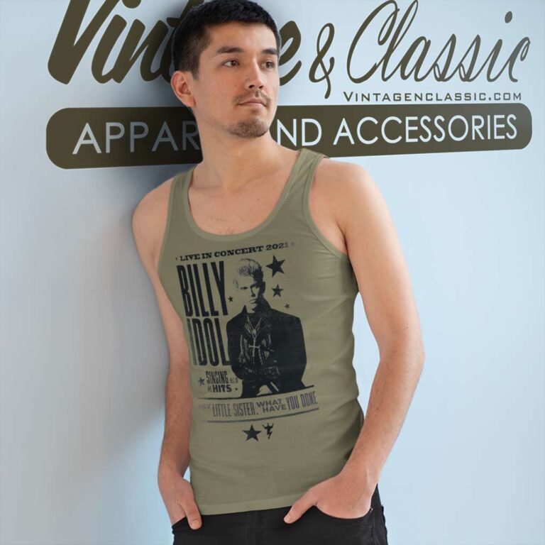 Billy Idol Live In Concert Tank Top Racerback Billy Idol Live In Concert Tank Top Racerback
