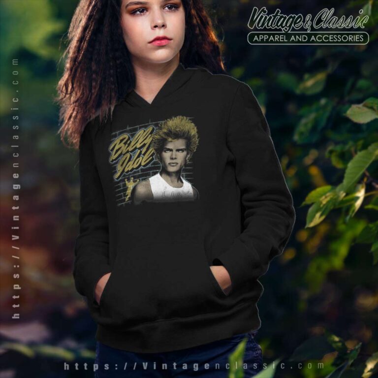 Billy Idol Spiked Hair Portrait Hoodie Billy Idol Spiked Hair Portrait Hoodie