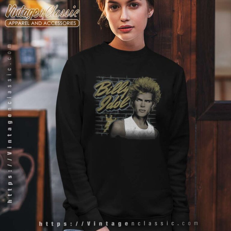 Billy Idol Spiked Hair Portrait Sweatshirt Billy Idol Spiked Hair Portrait Sweatshirt
