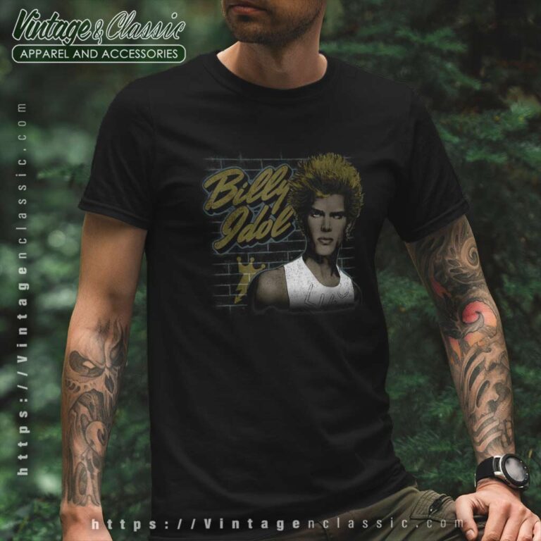 Billy Idol Spiked Hair Portrait T Shirt Billy Idol Spiked Hair Portrait T Shirt