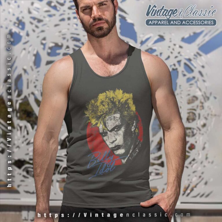 Billy Idol Vintage Portrait Tank Top Racerback Billy Idol Vintage Portrait Tank Top Racerback
