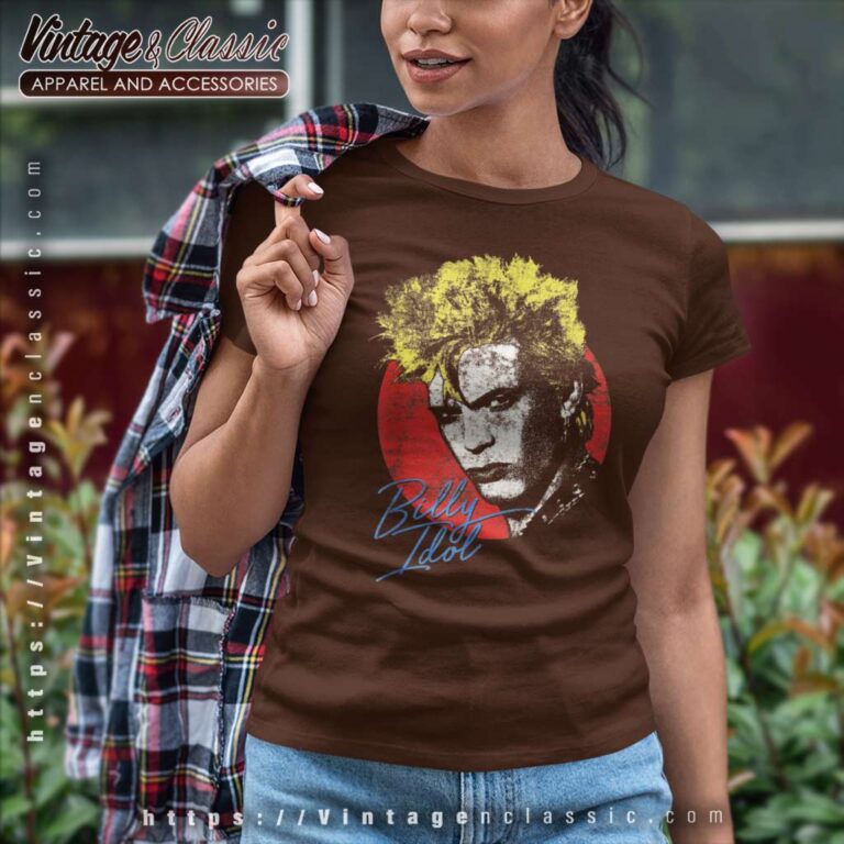 Billy Idol Vintage Portrait Women TShirt Billy Idol Vintage Portrait Women TShirt