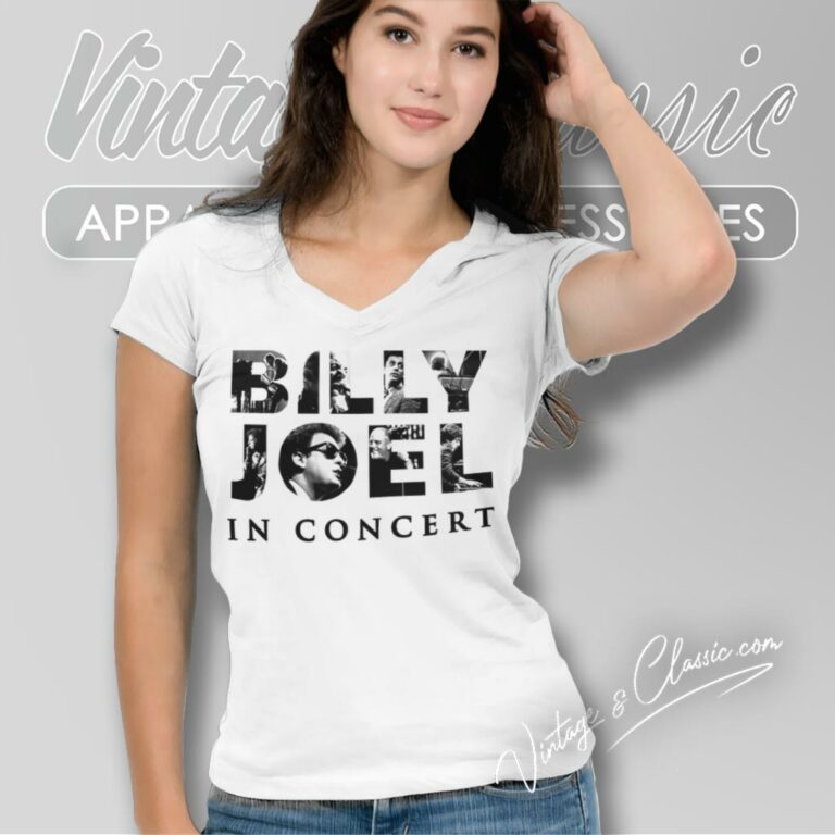 Billy Joel In Concert V Neck TShirt Billy Joel In Concert V Neck TShirt