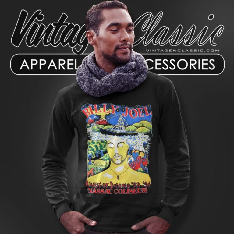 Billy Joel Shirt River Of Dreams Tour Long Sleeve Tee Billy Joel Shirt River Of Dreams Tour Long Sleeve Tee