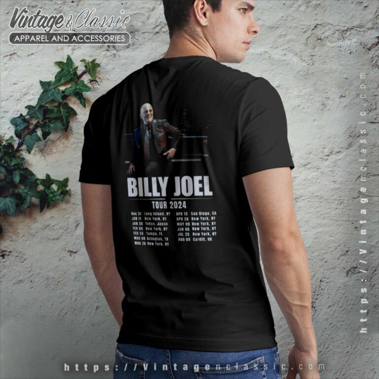 Billy Joel World Tour 2024 T Shirt Back Side Billy Joel World Tour 2024 T Shirt Back Side
