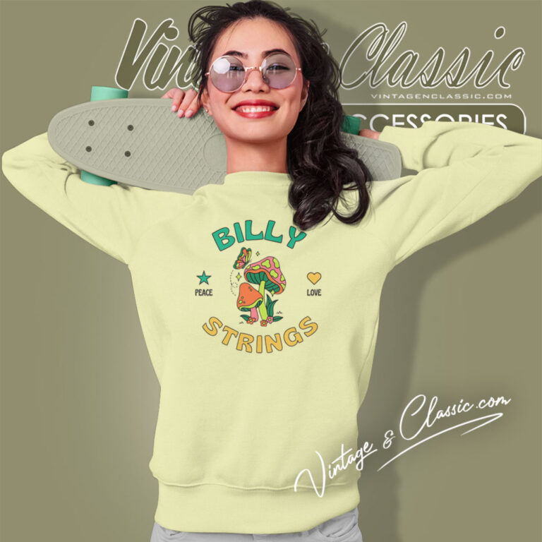 Billy Strings Peace Love Mushroom Sweatshirt Billy Strings Peace Love Mushroom Sweatshirt