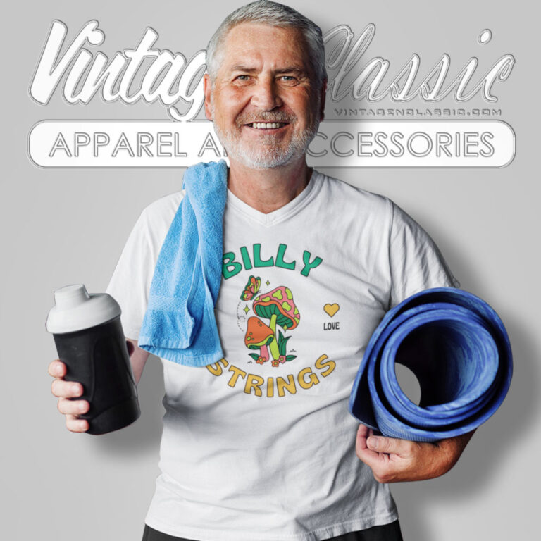 Billy Strings Peace Love Mushroom V Neck TShirt Billy Strings Peace Love Mushroom V Neck TShirt