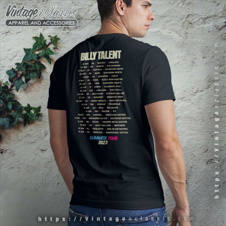 Billy Talent Shirt Summer Tour 2023 Backside T Shirt Billy Talent Shirt Summer Tour 2023 Backside T Shirt