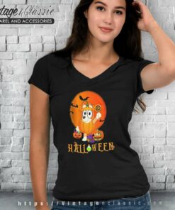 Bingo Halloween Pumpkin Shirt Bluey 8 Bingo Halloween Pumpkin Shirt Bluey Halloween V Neck TShirt