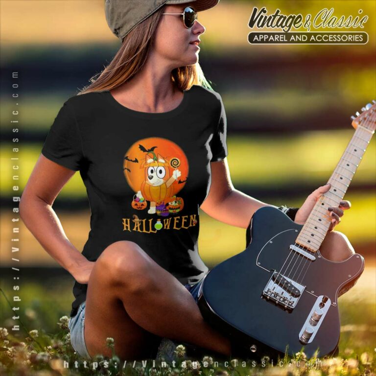 Bingo Halloween Pumpkin Shirt Bluey Halloween Women TShirt Bingo Halloween Pumpkin Shirt Bluey Halloween Women TShirt