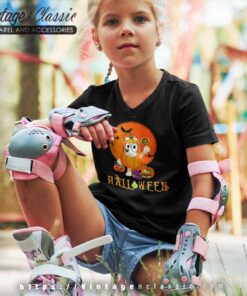 Bingo Halloween Pumpkin Shirt Bluey 4 Bingo Halloween Pumpkin Shirt Bluey Halloween kids Vneck