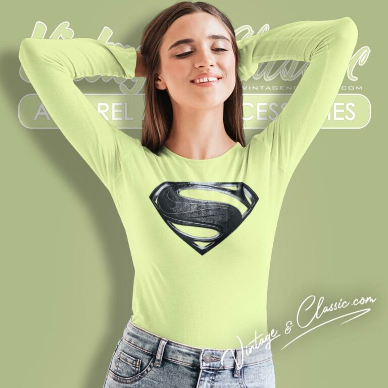 Bioworld Superman Silver Long Sleeve Tee Bioworld Superman Silver Long Sleeve Tee