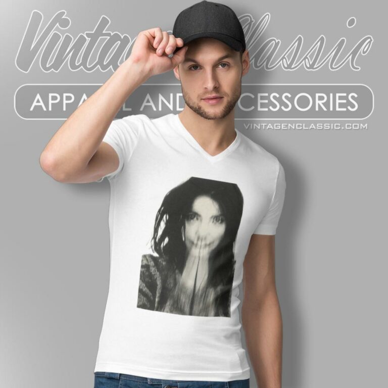 Bjork Vintage Art V Neck TShirt Bjork Vintage Art V Neck TShirt