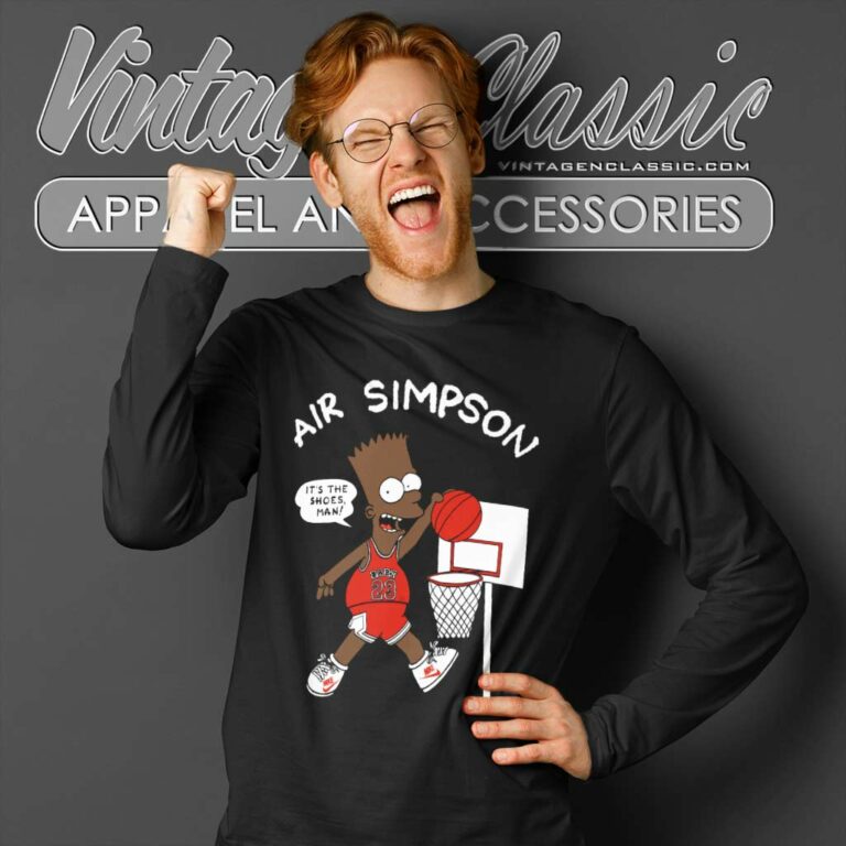 Black Bart Simpson Michael Jordan Nike Air Jordans Long Sleeve Tee Black Bart Simpson Michael Jordan Nike Air Jordans Long Sleeve Tee