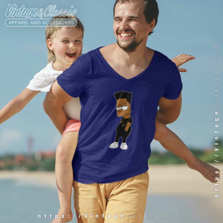 Black Bart Simpson Parody V Neck TShirt Black Bart Simpson Parody V Neck TShirt