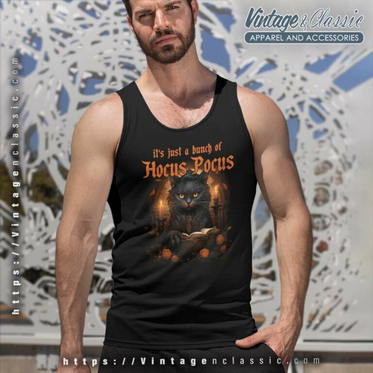 Black Cat Its Just A Bunch Of Hocus Pocus Tank Top Racerback Black Cat Its Just A Bunch Of Hocus Pocus Tank Top Racerback