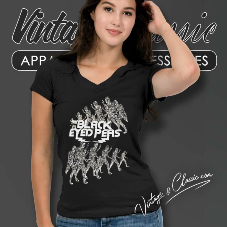 Black Eyed Peas 2008 Tour Concert V Neck TShirt Black Eyed Peas 2008 Tour Concert V Neck TShirt