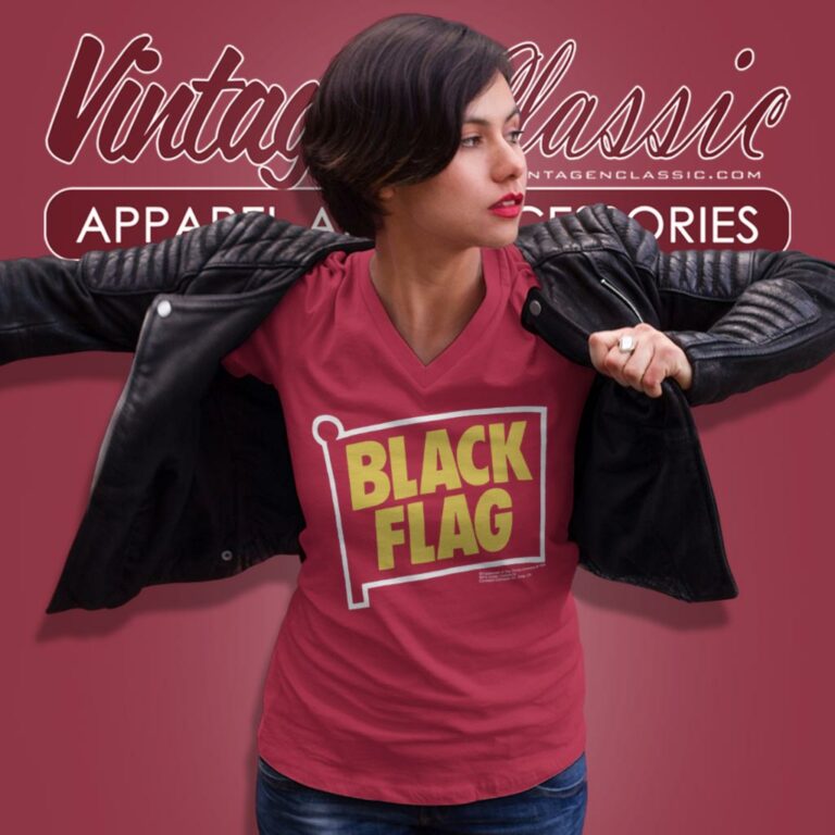 Black Flag 1995 Tour V Neck TShirt Black Flag 1995 Tour V Neck TShirt