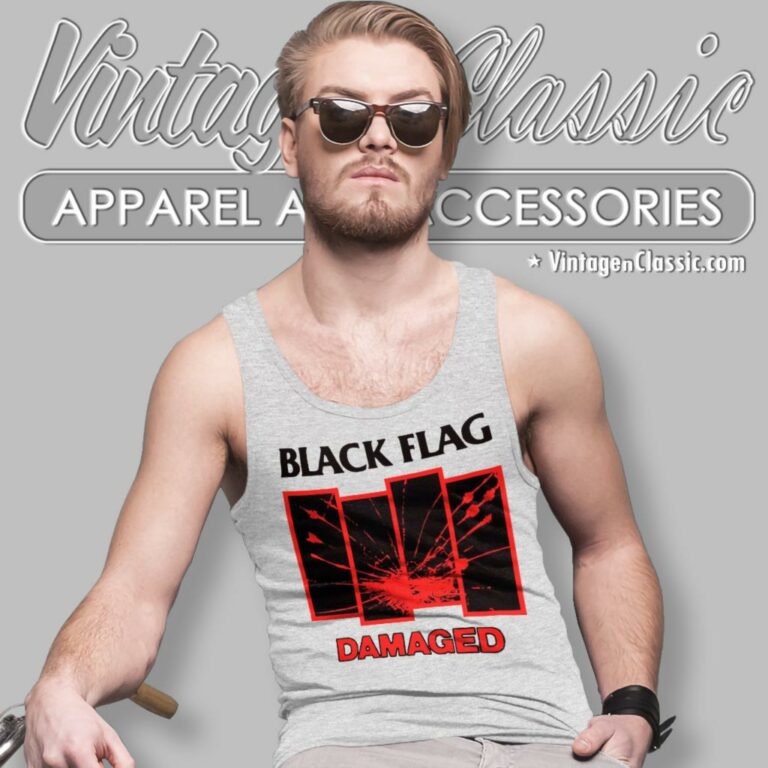 Black Flag Damaged Tank Top Racerback Black Flag Damaged Tank Top Racerback