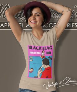 Black Flag Family Man V Neck TShirt