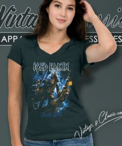 Black Flag Iced Earth V Neck TShirt