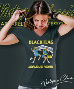 Black Flag Jealous Again V Neck TShirt