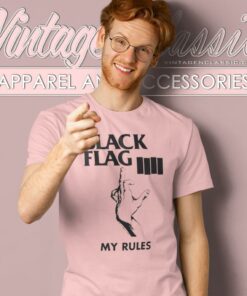 Black Flag My Rules T Shirt