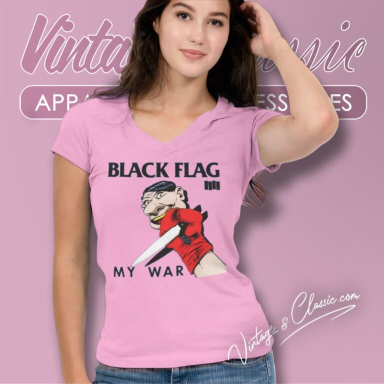 Black Flag My War V Neck TShirt Black Flag My War V Neck TShirt
